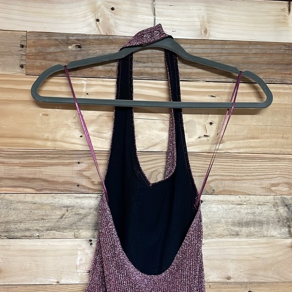 Out From Under by Urban Outfitters size SP Sparkling Pink Halter V-neck Bodysuit - Picture 6 of 11